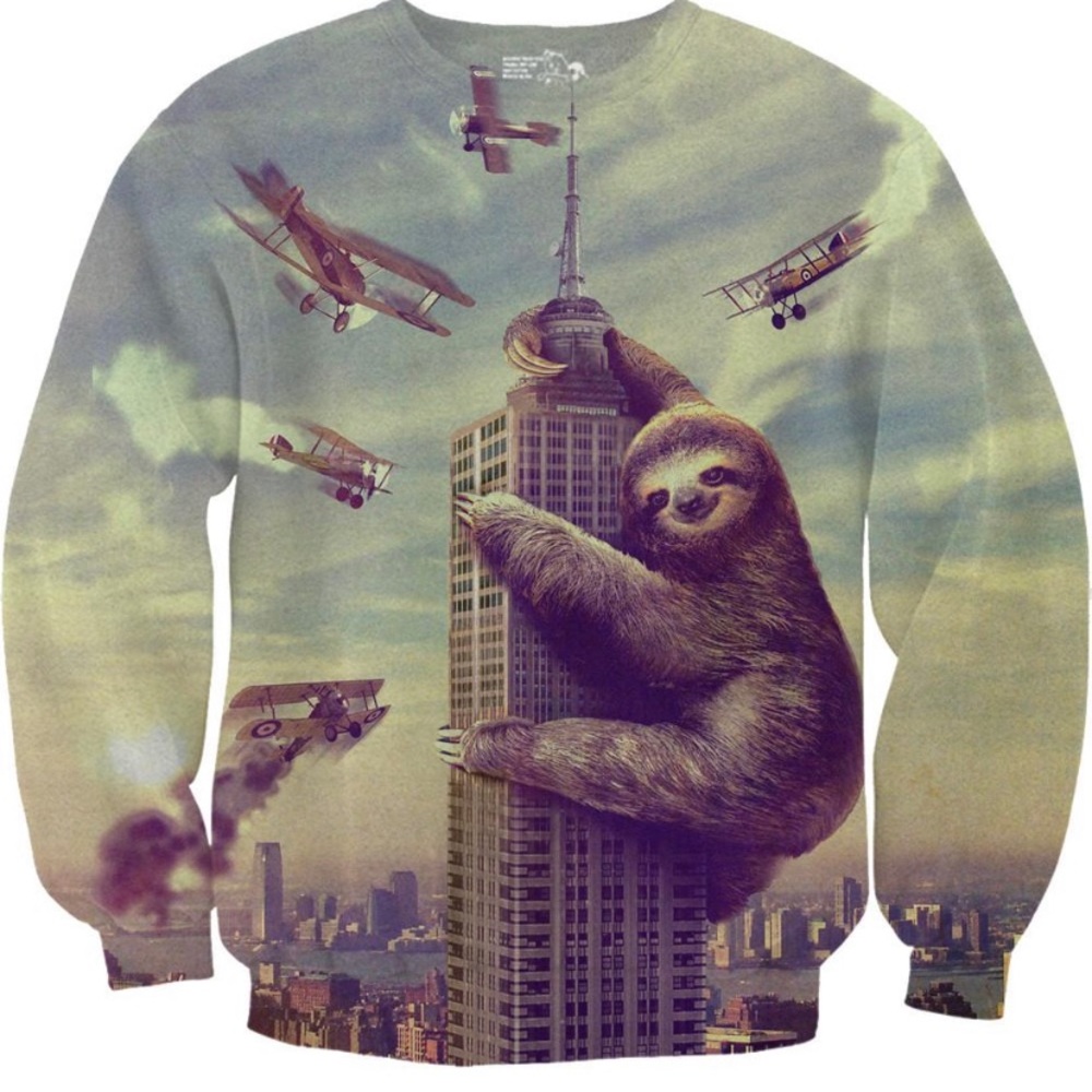 Funny Slothzilla crewneck.